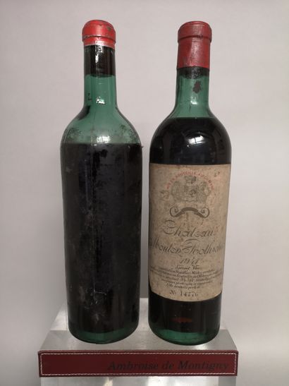null 2 bouteilles Château MOUTON ROTHSCHILD - 1er GCC Pauillac 1941 Une tiquette...