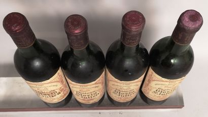 null 4 bottles Château GLORIA - Saint Julien 1966 Stained labels. 1 slightly low,...