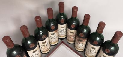 null 9 bouteilles PORTUGAL CAVES VELHAS "Garrafeira" 1964 Étiquettes tachées. Niveaux...