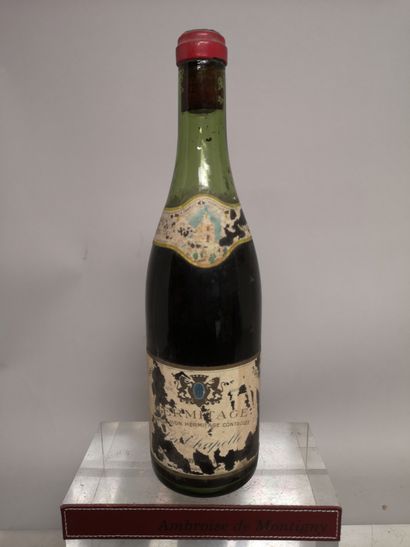 null 1 bouteille HERMITAGE "La Chapelle"- Jaboulet 1961 Étiquette abîmée et partielle....