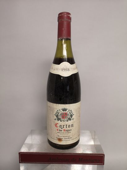 null 1 bouteille CORTON - Les Rognets - Domaine FAUROIS 1988 Étiquette légèrement...