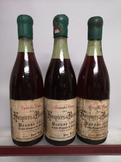 null 3 bouteilles BEAUNE des HOSPICES "Cuvée Guigone de Salins" - Mise Paul REITZ...