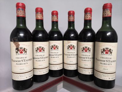 null 6 bouteilles Château MALESCOT St EXUPERY - 3e GCC Margaux 1964 Étiquettes légèrement...
