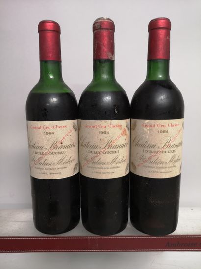 null 3 bouteilles Château BRANAIRE DULUC-DUCRU - 4e GCC Saint Julien 1964 Étiquettes...