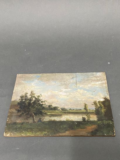 null "Landscape with a fisherman

Oil on panel

XIXth century

16 x 21,5 cm