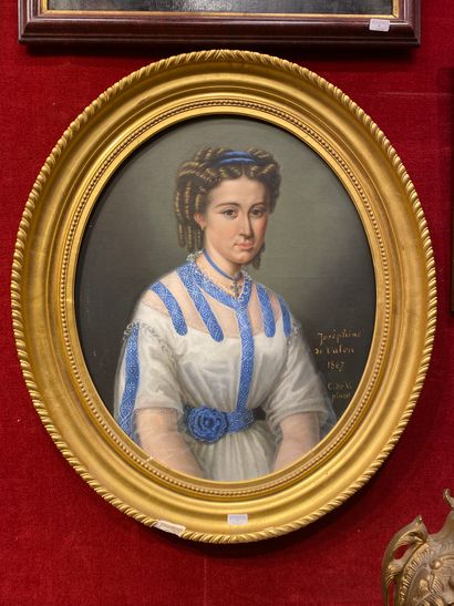 null French School 1867

Portrait of Josephine de Valon

Oval canvas, on its original...
