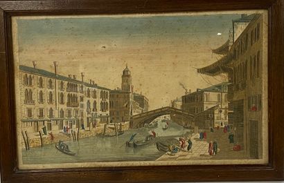 null Vue d'optique en couleurs

Vue du pont Reggio à Venise

XVIIIe. 

Dim. : 26...