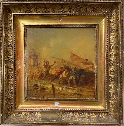 null School of the XIXth century

Departure for fishing

Oil on panel, signed lower...