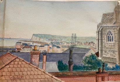 null E ROBERT (active in the Xth century)

View of Etretat

Watercolor on paper,...