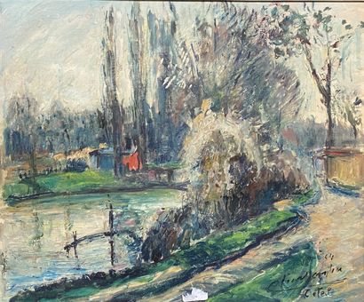 null French School

Banks of the Marne at Crétail

Gouache. Bears a signature n bottom...