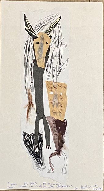 null HELEN DELPRAT, born in 1957

African mask

Gouache on paper, signed lower right,...