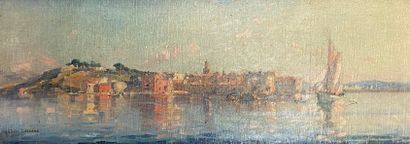 null Gilbert GALLAND (1870-1956)

View of Saint Tropez, from the sea

Oil on cardboard,...