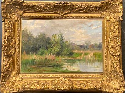 Alphonse REY (1865-1938) 
Vue d'un étang...