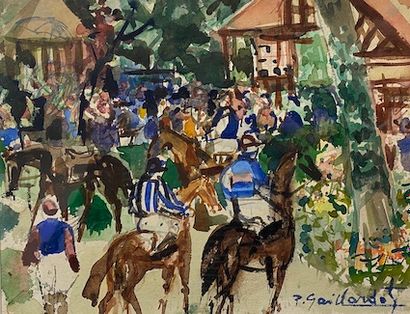null Pierre GAILLARDOT (1910-2002)

Equestrian gathering

Watercolor on paper

Signed...