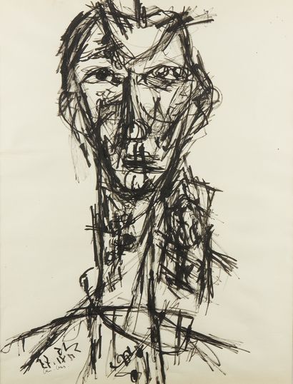 null David LAN BAR (1912-1987)

Portrait d’homme 

Encre sur papier 

Signée et datée...