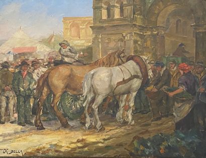 null Alfred LA BELLA 

Cheval au marché

Huile sur panneau, signée en bas à gauche

Dim....