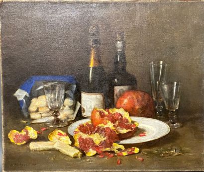 null Charles Félix Edouard DESHAYES (1831-1895)

Still life with a bottle of champagne

Oil...
