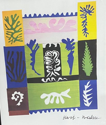  Affiche en couleurs d'après Matisse 
Dim.: 79 x 59cm (à vue)