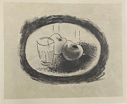 BRAQUE after 
Still life with glass and apples...