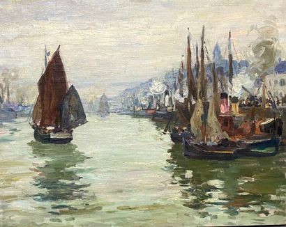 null French school, early 20th century

Boats at the quay in a Norman port

Oil on...