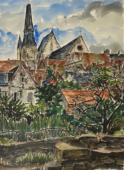 null Germain DELATOUSCHE (1898-1966)

View of a village

Watercolor, signed lower...