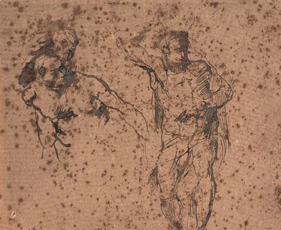 ÉCOLE ITALIENNE DU XVIIIÈME SIÈCLE Study of figures after the Last Judgment of Michelangelo
Black...