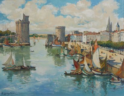 Pierre LANGLADE (1907-1972) Port de la Rochelle
Huile sur toile.
Signée en bas à...