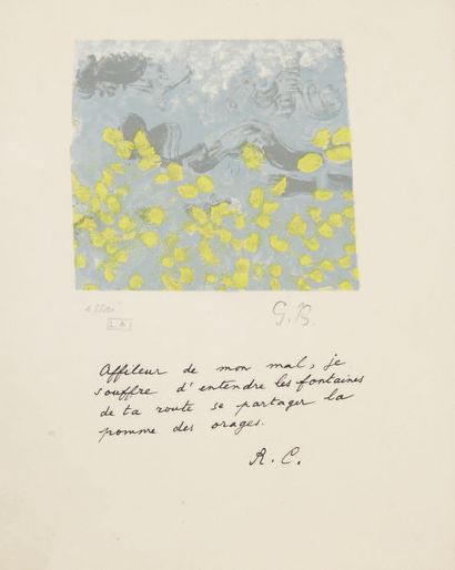 GEORGES BRAQUE (1881-1963) ET RENÉ CHAR La Moisson, 1963
Lithographie couleur sur...