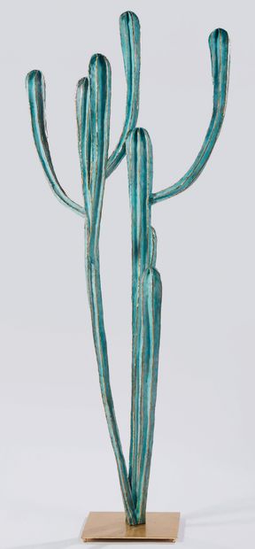 ALAIN CHERVET (né en 1944) Cactus Chico
Sculpture en laiton oxydé à patine nuancée...