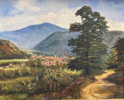 null LETTERMANN (20th century)

Landscape with mountains

Oil on panel, signed lower...