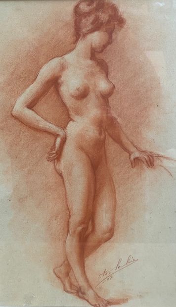 Adolphe LALIRE (1848-1933) 
Jeune femme nue...