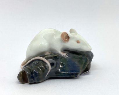 null ROYAL COPENHAGUE

Petit groupe en porcelaine figurant un rat sur un rocher.

H....