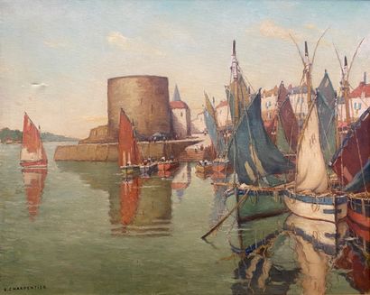 null G. CHARPENTIER ( XIXth - XXth century)

View of the port of La Rochelle

Oil...