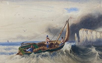 null NEWTON FIELDING (1799-1856)

Pêcheurs en barque près des falaises. 

Aquarelle...