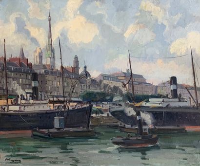 null Louis Jacques VIGON (1897-1985)

Vue sur port de Saint-Malo

Huile sur toile,...