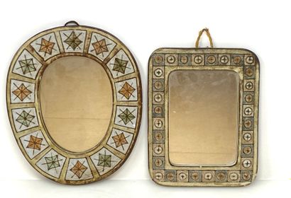 null Jean Claude MALARMEY (1932-1992), à Vallauris

Deux miroirs en céramique vernissée...