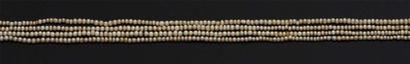 NECKLACE of small pearls with net, clasp...