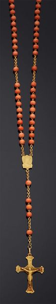 null Set consisting of two vermeil tiaras and faceted balls of pre-cut coral, work...