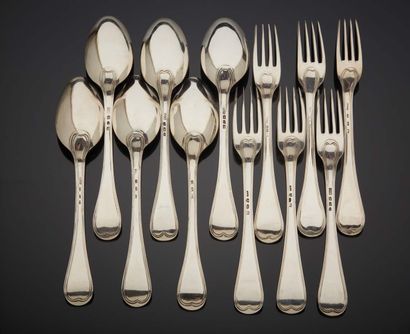 null Suite of six tableware, model with nets. The Hague 1792-1809. Goldsmith : Godert...