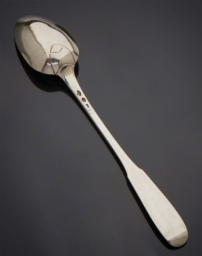 null Large silver ragout spoon, uniplat model. 
Albi around 1775. 
Master goldsmith...