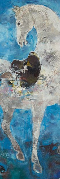VU CAO DAM (1908-2000) Cheval blanc, 1962
Huile sur toile signée et datée en bas...