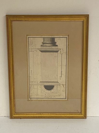 null French school of the XVIIIth century

Ionic Pedestal 1762

Architectural drawing...
