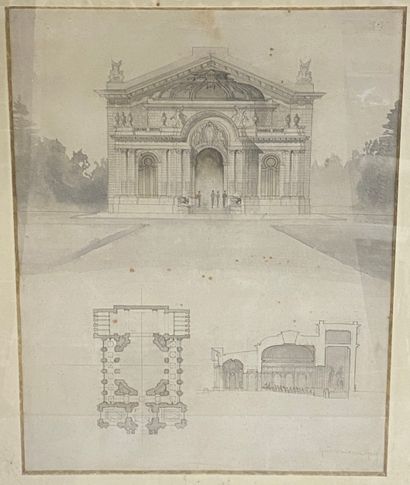 Ecole française vers 1900 
Architecture d'un...
