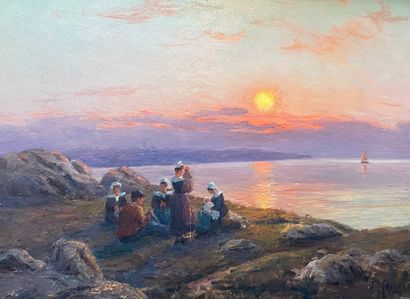 null Jacques MARCELIN (XIX-XX)

Bretonnes en bord de mer, au coucher de soleil

Huile...