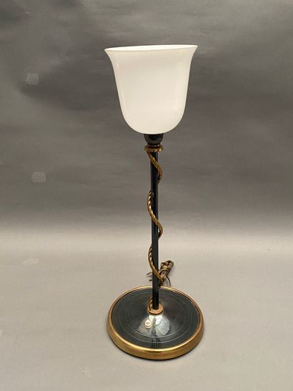 null Travail des années 60

Pied de lampe à décor de cordelette.

H. : 46 cm