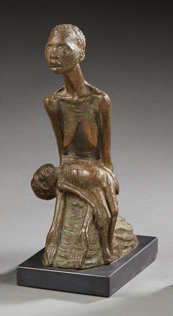 null PROST (XXème)

Sculpture en bronze à patine brune figurant une femme et son...