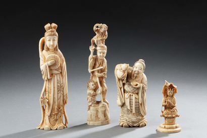 null °°° JAPON


Lot composé de quatre figurines en ivoire sculpté à sujets divers...