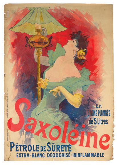 Jules CHÉRET (1836-1932) "Saxoleine"
Lithographic poster in color, printing Chaix.
Not...