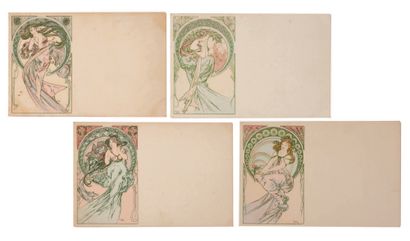 Alphonse MUCHA (1860-1939) "The Arts"
Series of four cards, uncirculated, good condition,...