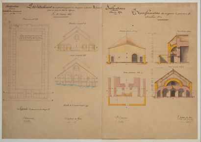 null [MILITARY ARCHITECTURE]. Eight drawings of military architecture relating to...